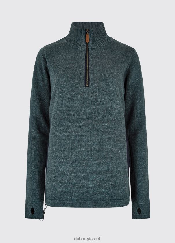 Dubarry נשים סוודר עם צווארון רוכסן של מוריסי הַלבָּשָׁה חלוק אבן כהה 62HPJ545