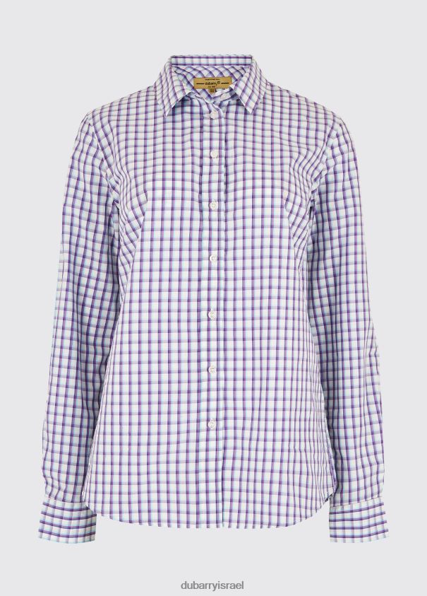 Dubarry נשים חולצה משובצת גיליפלור הַלבָּשָׁה רב כחול 62HPJ557