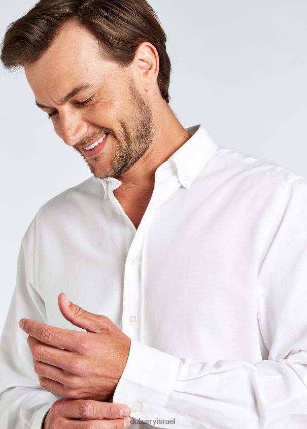 Dubarry גברים חולצת castlecove אוקספורד הַלבָּשָׁה לבן 62HPJ972